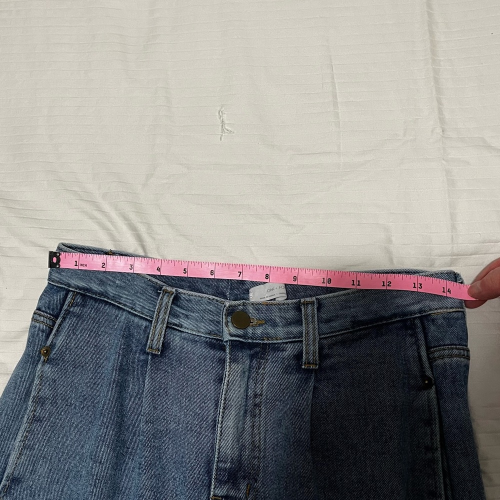 Oak + Fort High Rise Barrel Leg Jean Blue size Medium - Picture 13 of 15